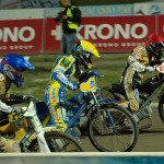 VII bieg: G. Hancock (C), T. Gollob (Ż), J. Davidsson (N)