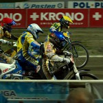 XIV bieg: T. Gollob (Ż), J. Davidsson (C), N. Pedersen (B), G. Hancock (N)